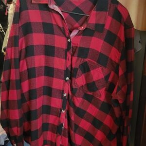 Maurices Red and Black Checkered Men's Shirt